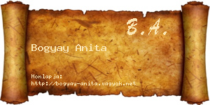 Bogyay Anita névjegykártya